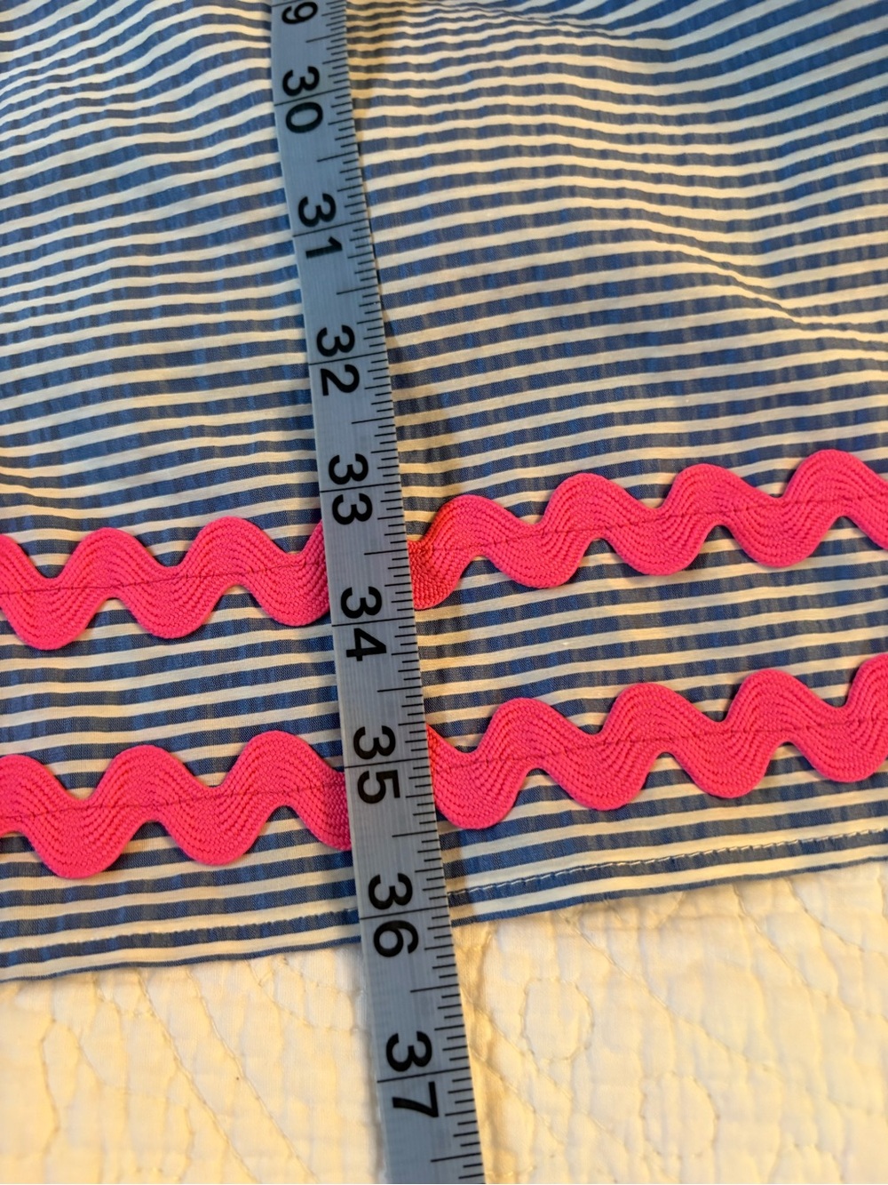 Sail to Sable Navy & Hot Pink Striped Tunic Dress with Embroidered Trim - Picture 5 of 5